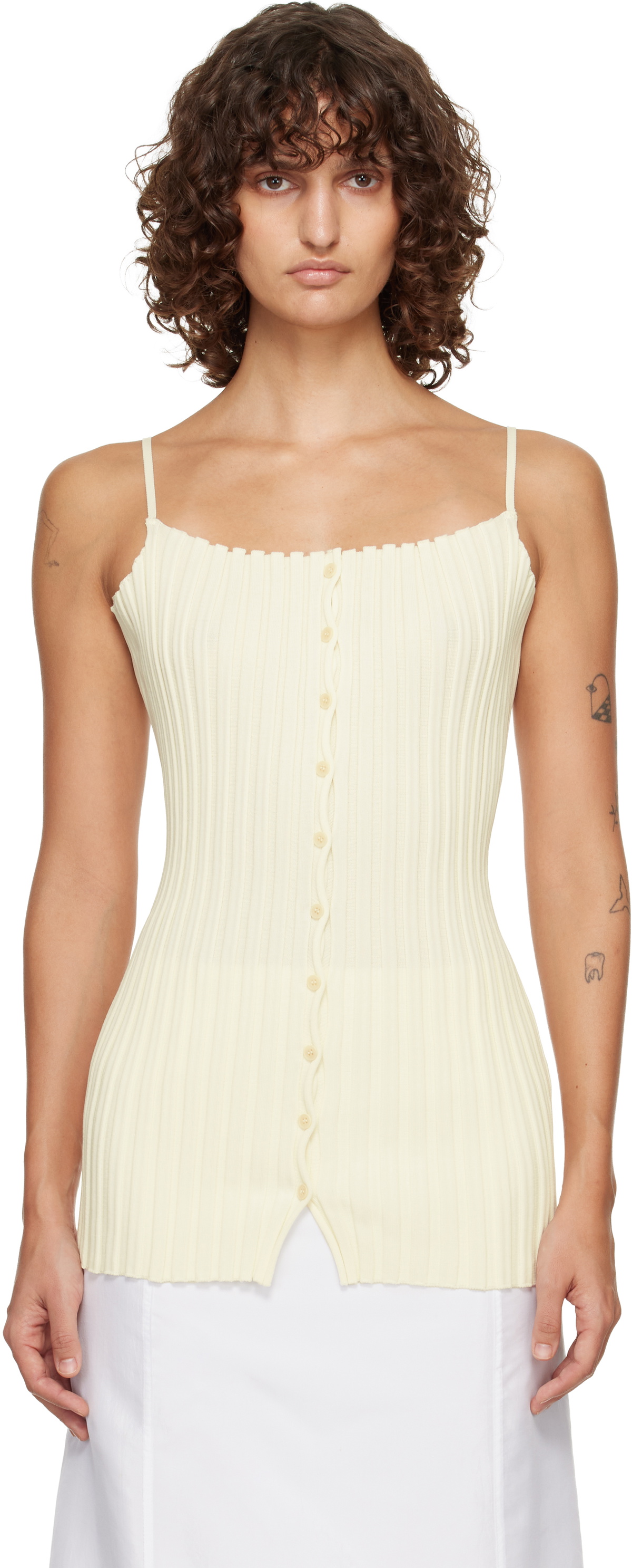 LE17SEPTEMBRE Off-White Millie Knit Sleeveless Top