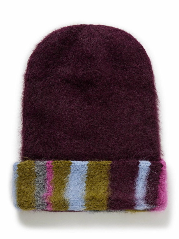 Photo: The Elder Statesman - Thistle Striped Alpaca-Blend Beanie