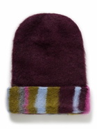 The Elder Statesman - Thistle Striped Alpaca-Blend Beanie