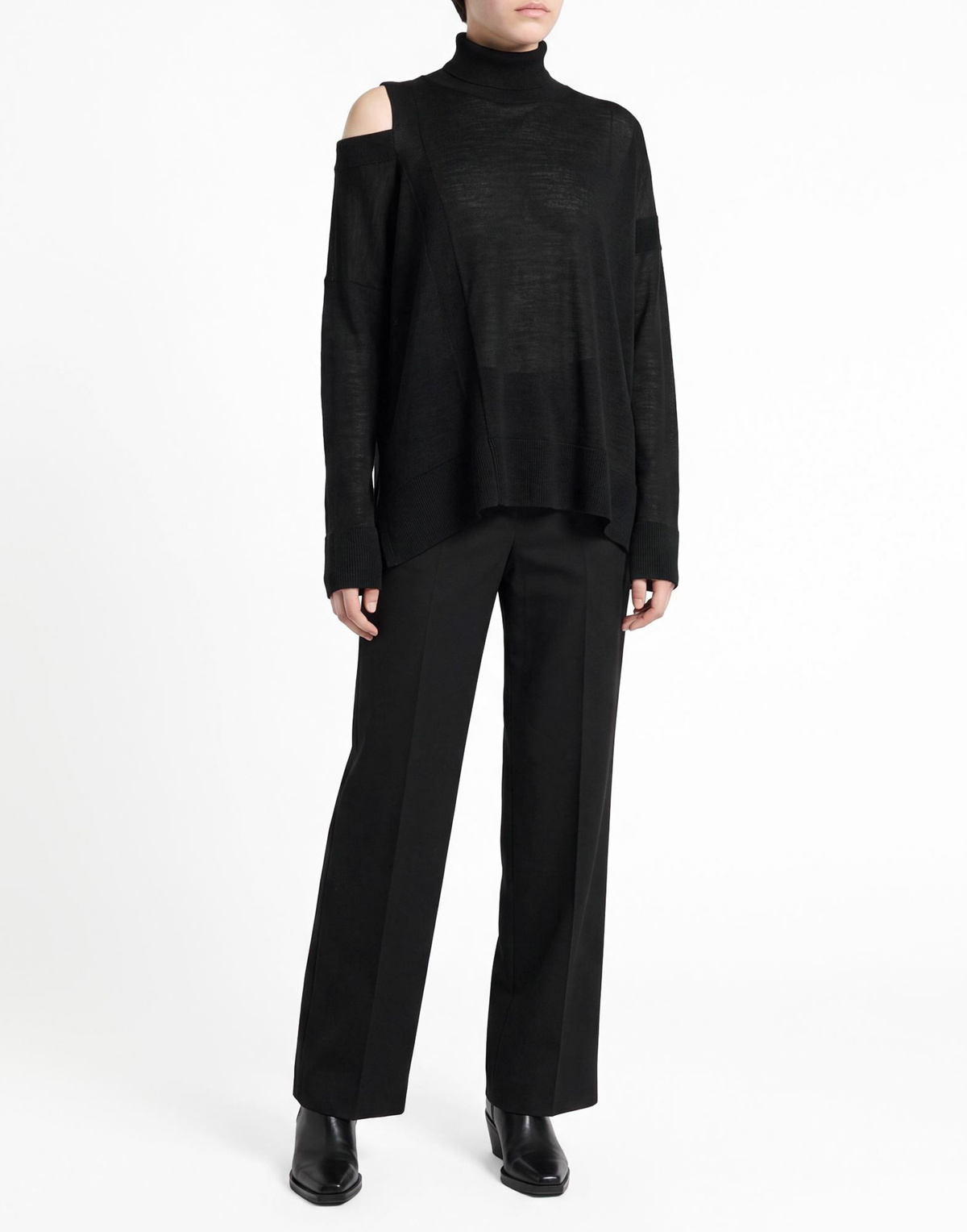 Manila Grace Womens Turtleneck in Black