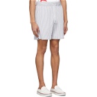 Thom Browne Grey Stripe Seersucker Shorts