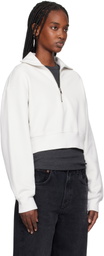 AGOLDE Off-White Bethan Quarter Zip Sweatshirt
