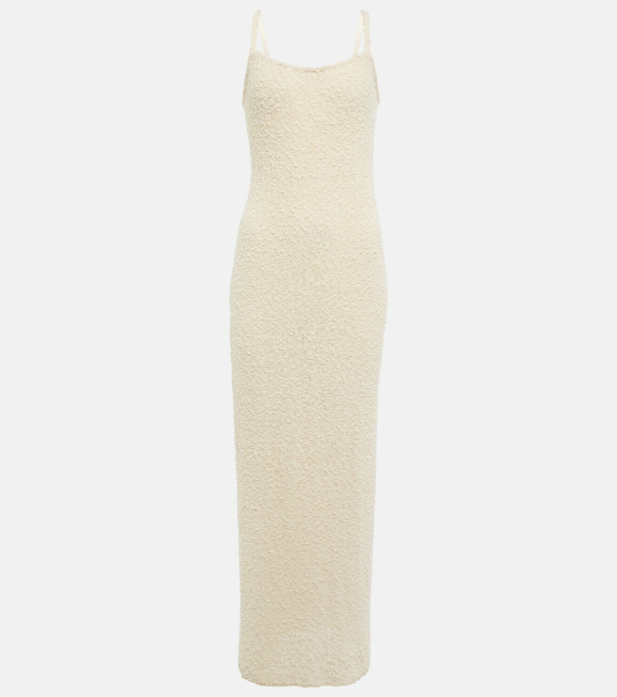 chinese dress ladies Wheat Knit Off Shoulder Boucle Maxi Dress main image 0