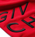 GIVENCHY - Wide-Leg Logo-Embroidered Loopback Cotton-Jersey Shorts - Red