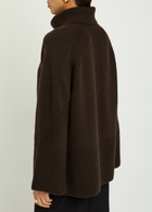 Joseph Lotus Roll-neck Cashmere Jumper Brown