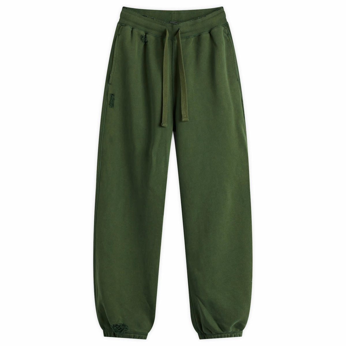 Cole Buxton Men's Distressed Sweat Pants in Washed Forest Green