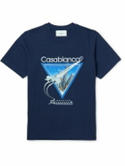 Casablanca - Casablance Aiiiiir Printed Organic Cotton-Jersey T-Shirt - Blue
