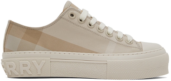 Photo: Burberry Beige Cotton Check Low-TopSneakers