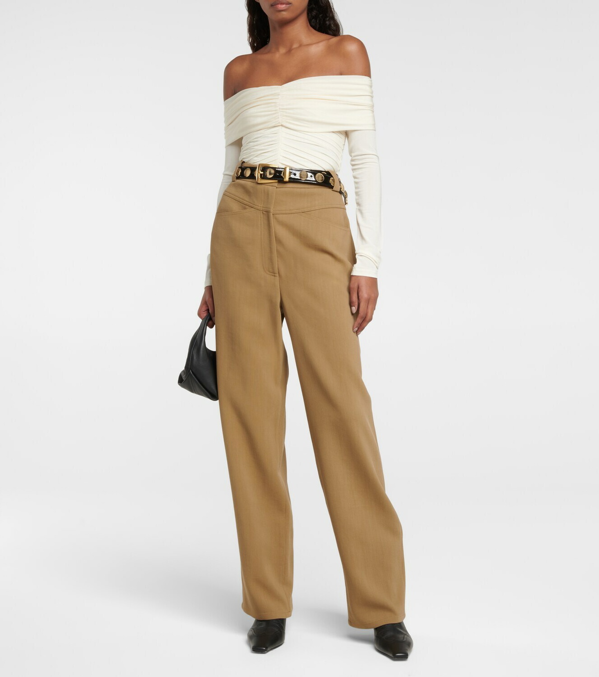 Khaite - Panza off-shoulder crêpe jersey bodysuit