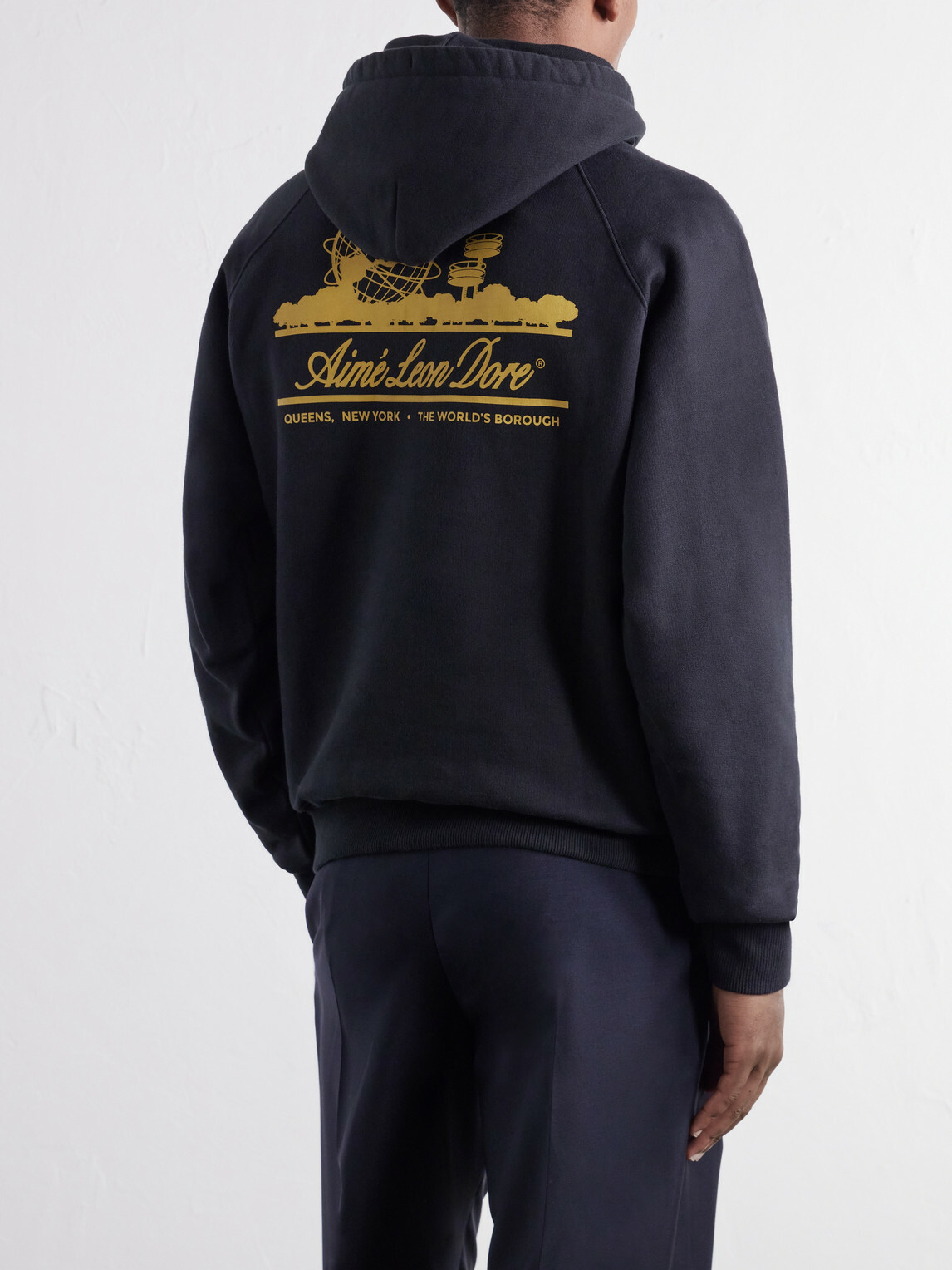 Aimé Leon Dore - Unisphere Logo-Print Cotton-Jersey Hoodie - Black