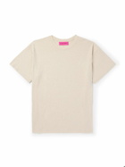 The Elder Statesman - Printed Cotton and Linen-Blend Jersey T-Shirt - Neutrals