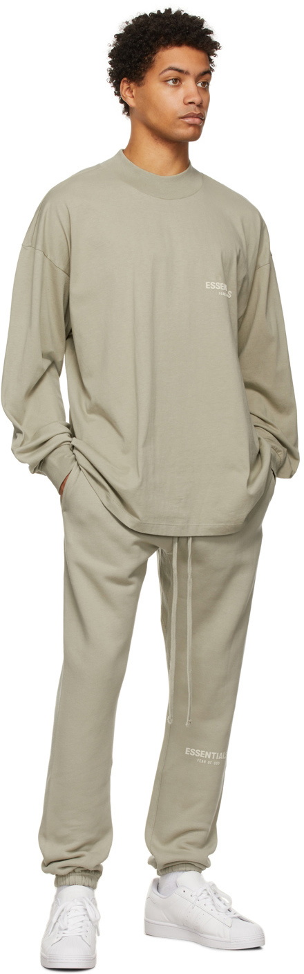 Fear of God ESSENTIALS Green Cotton Jersey Long Sleeve T Fear of God ESSENTIALS Green Cotton Jersey Long Sleeve T