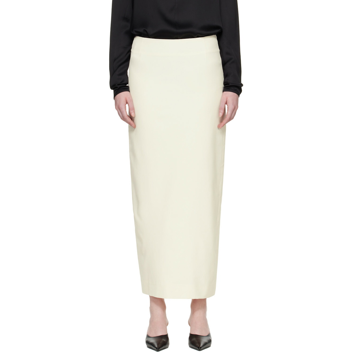 TOTEME Off-White Light Wool Maxi Skirt