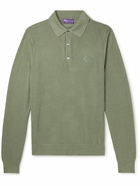 Ralph Lauren Purple label - Logo-Embroidered Silk and Cotton-Blend Polo Shirt - Green