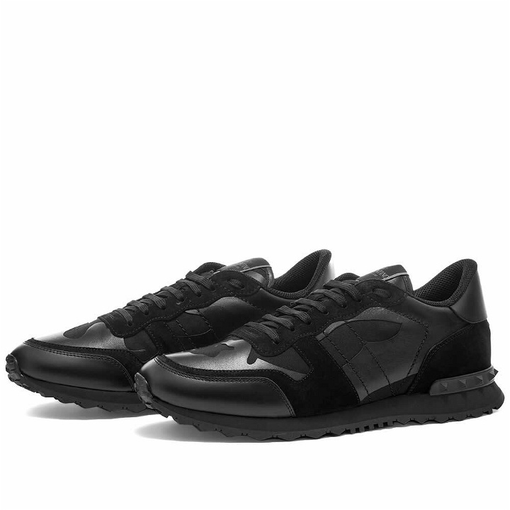 Photo: Valentino Men's Rockrunner Sneakers in Metallic Black Camo