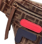 Fendi - Leather-Trimmed Logo-Appliquéd Printed Coated-Canvas Belt Bag - Men - Brown