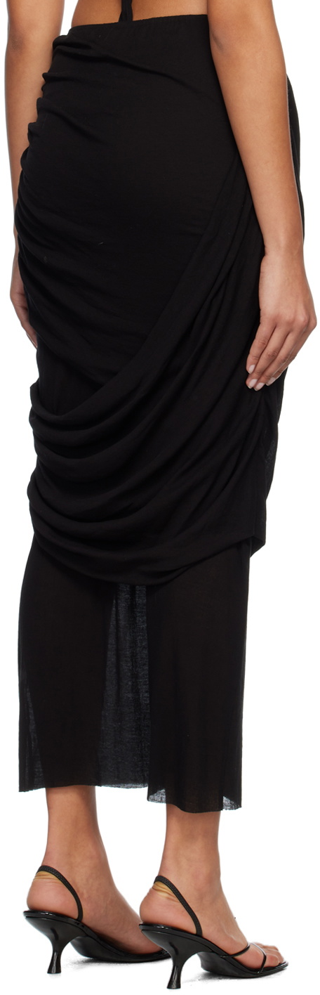 Subtle Le Nguyen Black Draped Dewy Maxi Skirt