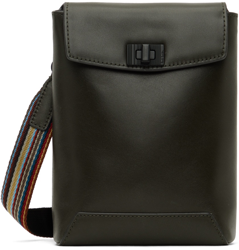 Photo: Paul Smith Green Leather Signature Stripe Phone Bag