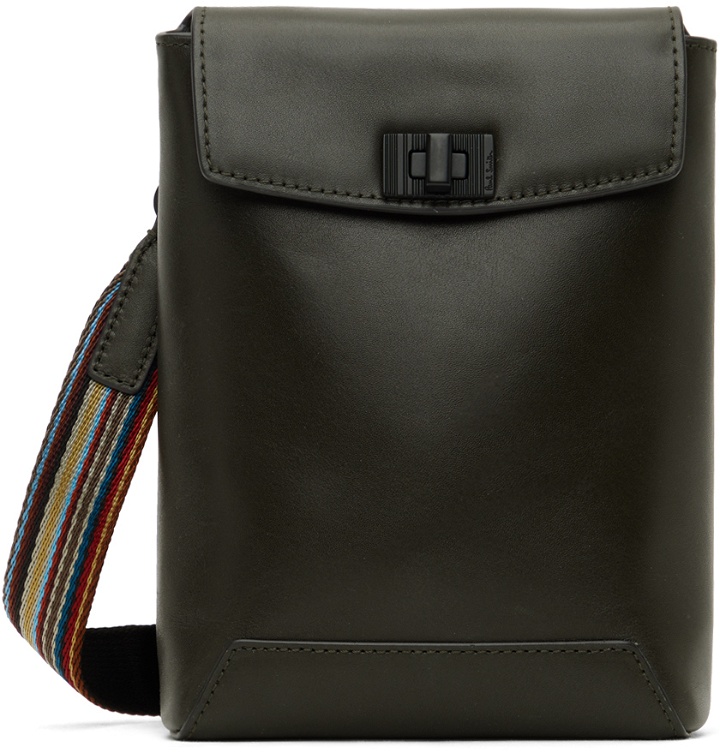 Photo: Paul Smith Green Leather Signature Stripe Phone Bag