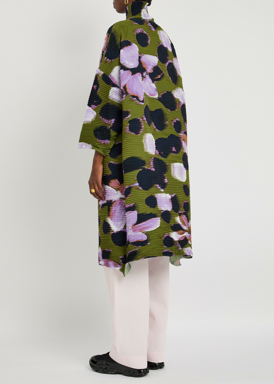 Julia Heuer Johan Plissé Seerksucker Coat - Green - One Size