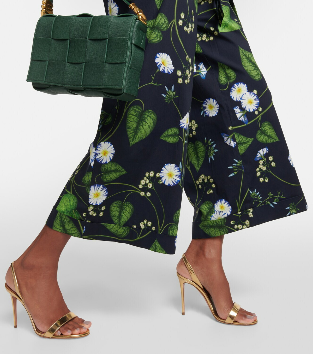 Oscar de la Renta Floral cotton poplin culottes