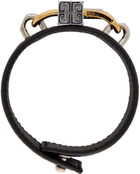 Givenchy Black Leather Lock Bracelet