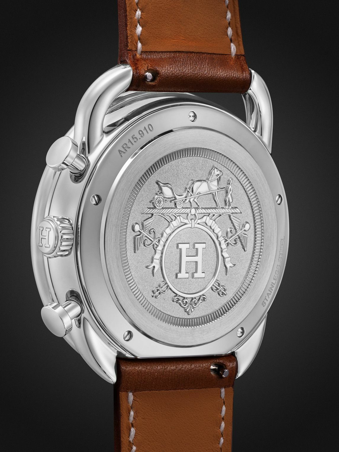 Hermès Timepieces - Arceau Automatic Chronograph 42mm Stainless Steel and Leather Watch, Ref. No. W404113WW00