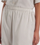 The Row Zinnia striped silk shorts