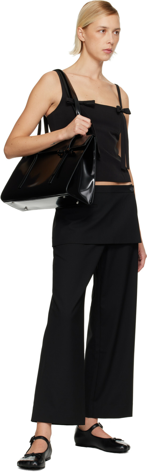 Sandy Liang Black Mott Trousers