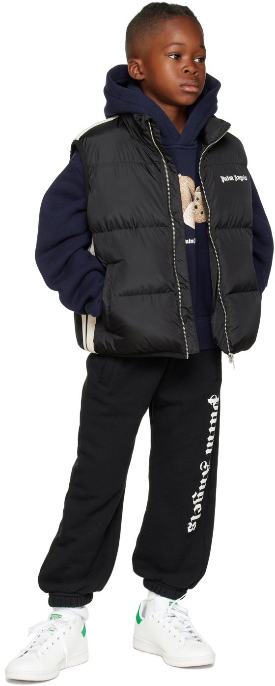 Palm Angels Kids Navy Bear Hoodie Palm Angels