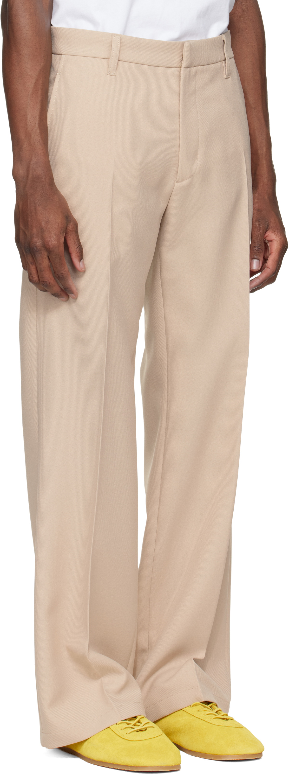 Stockholm (Surfboard) Club Beige Tailored Bootcut Trousers