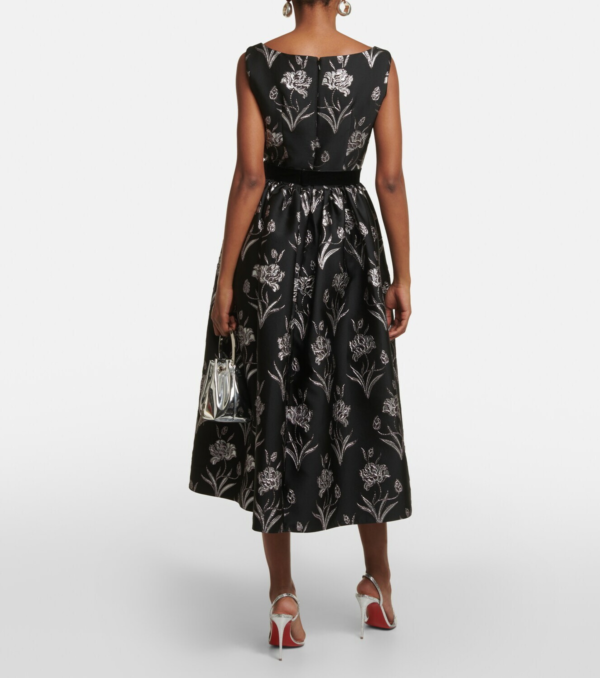 Erdem Astrea Floral Printed Satin Midi Dress Erdem