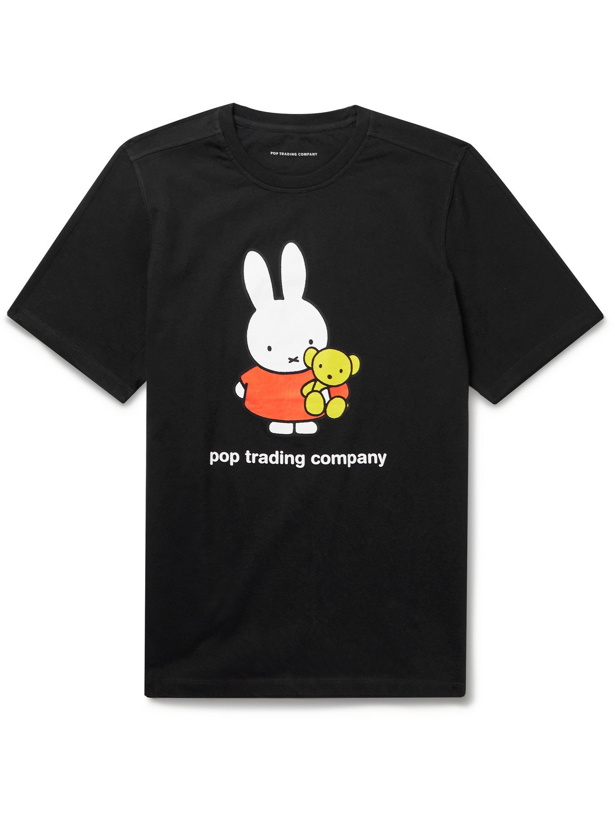 Photo: POP TRADING COMPANY - Miffy Logo-Print Cotton-Jersey T-Shirt - Black