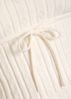 Reformation Erin Pointelle Stretch-cotton top and Skirt set Cream