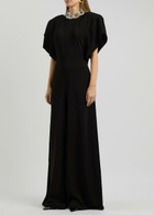 Stella Mccartney Crystal-embellished Jersey Jumpsuit Black