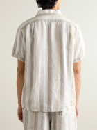 Beams Plus - Striped Herringbone Linen Shirt - Neutrals