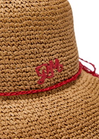 Damson Madder Logo-embroidered Straw sun hat - Natural - One Size