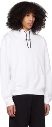 Hugo White Relaxed-Fit Hoodie