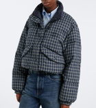 Miu Miu Reversible checked cotton flannel down jacket