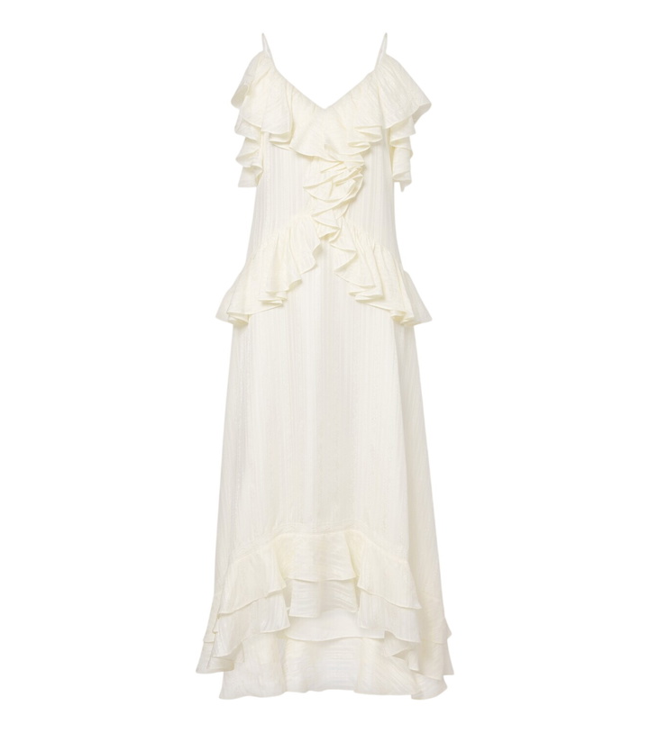Photo: Xu Zhi Ruffled lace-trimmed silk-blend midi dress