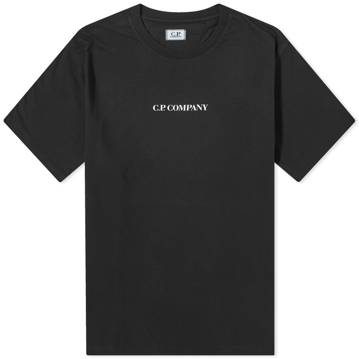Photo: C.P. Company Men's Blur Logo T-Shirt in Black
