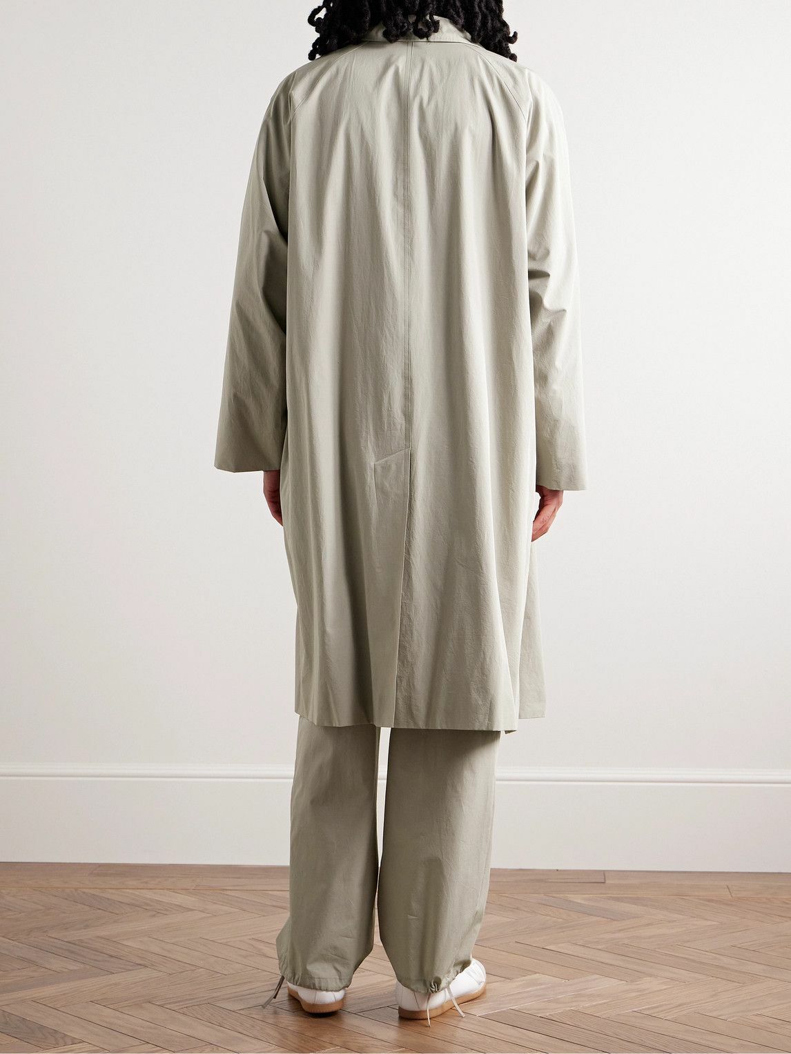 ATON - Balmacaan Cotton-Shell Coat - Gray