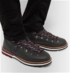 Moncler - Peak Pebble-Grain Leather Hiking Boots - Black