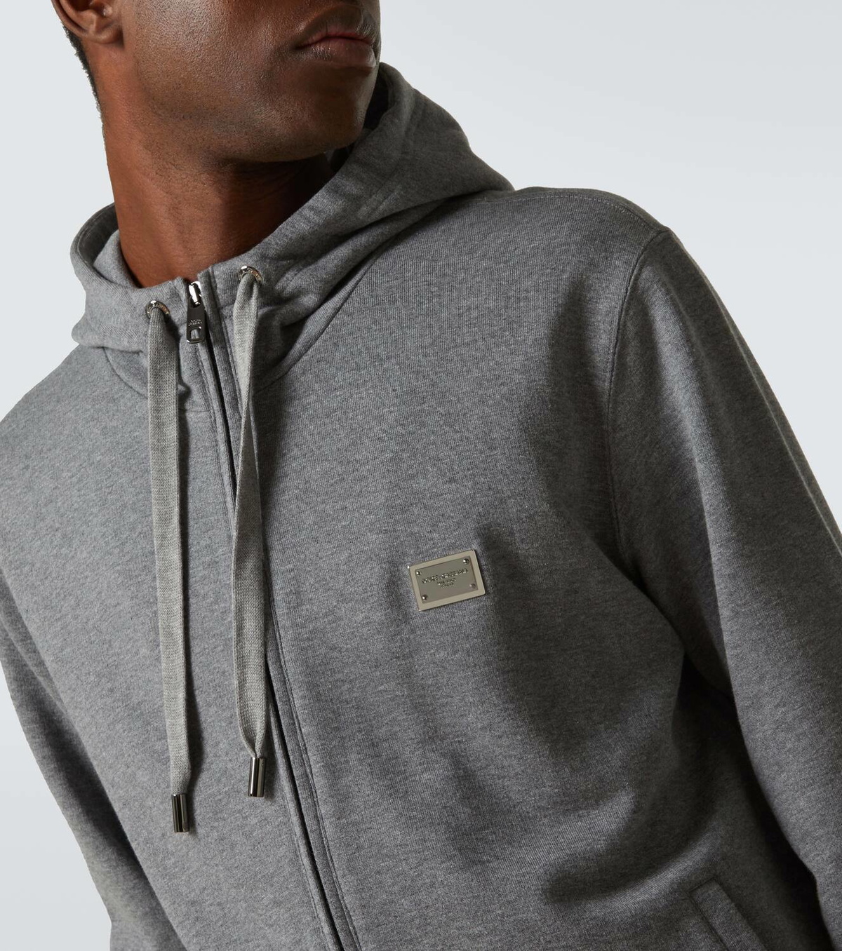 Dolce&Gabbana Logo cotton jersey zip-up hoodie