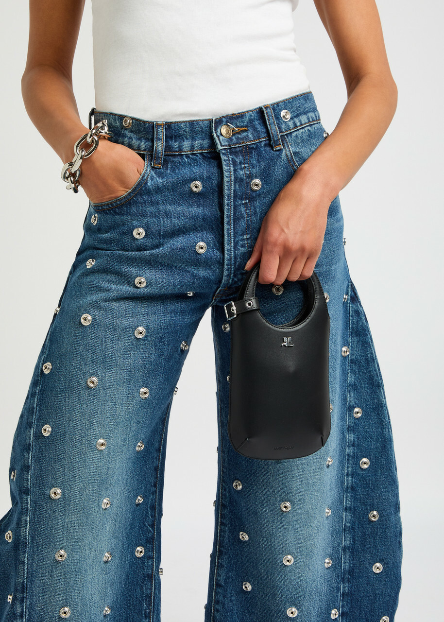 Courrèges Slim Holy Leather Bucket bag - Black - One Size