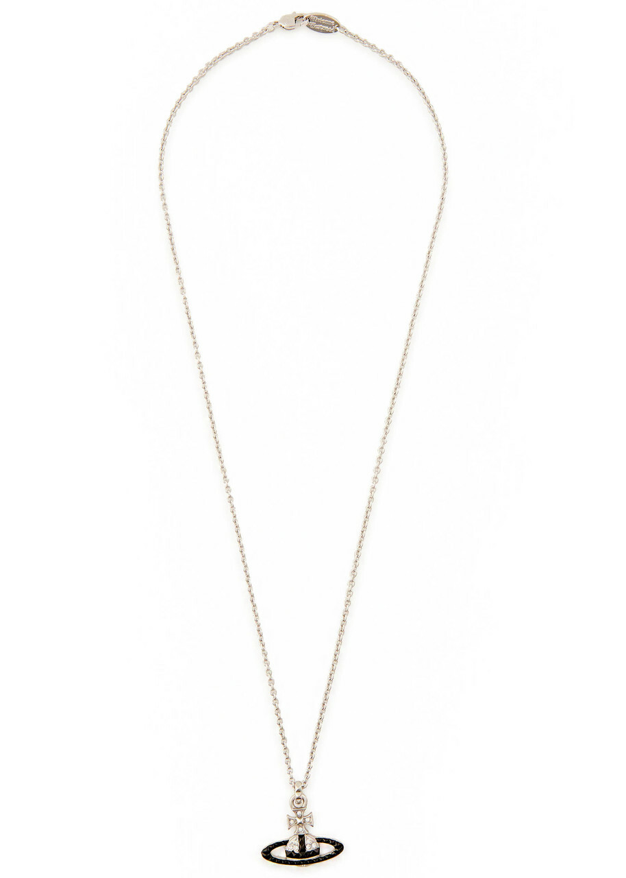 Vivienne Westwood Mayfair Bas Relief orb Rhodium-plated Necklace - Black - One Size