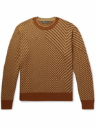 Loro Piana - Chevron Silk and Cashmere-Blend Sweater - Brown