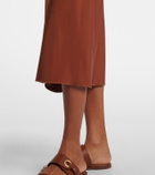 Max Mara Afoso gathered jersey wrap skirt