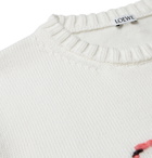 Loewe - Logo-Embroidered Cotton-Blend Sweater - White