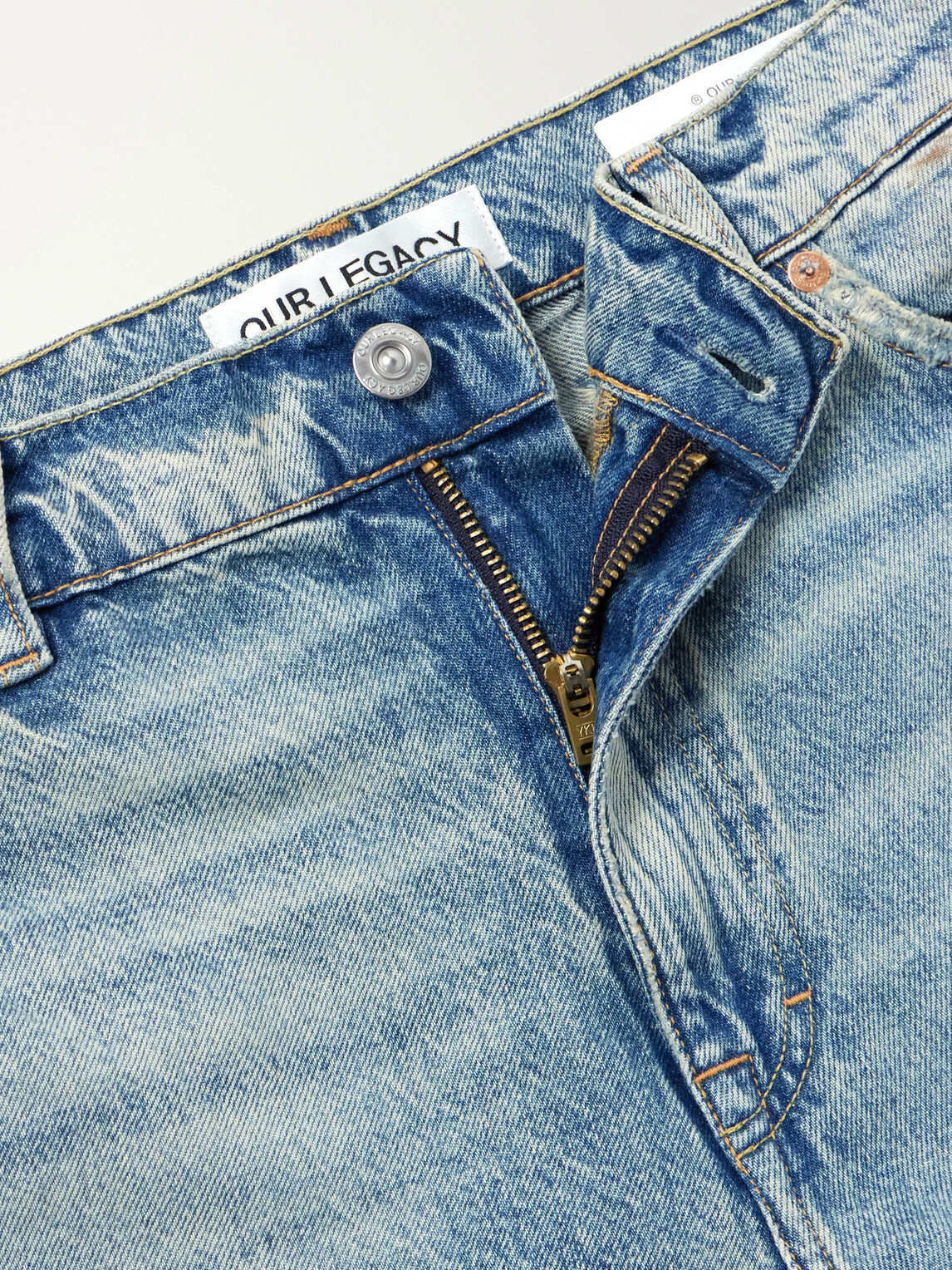 Our Legacy - Vast Cut Wide-Leg Distressed Jeans - Blue